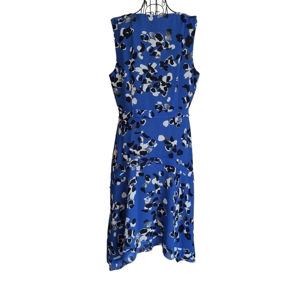 🔥CABI #5576 Untamed Electric Blue Floral Dress, Size M - Picture 6 of 8